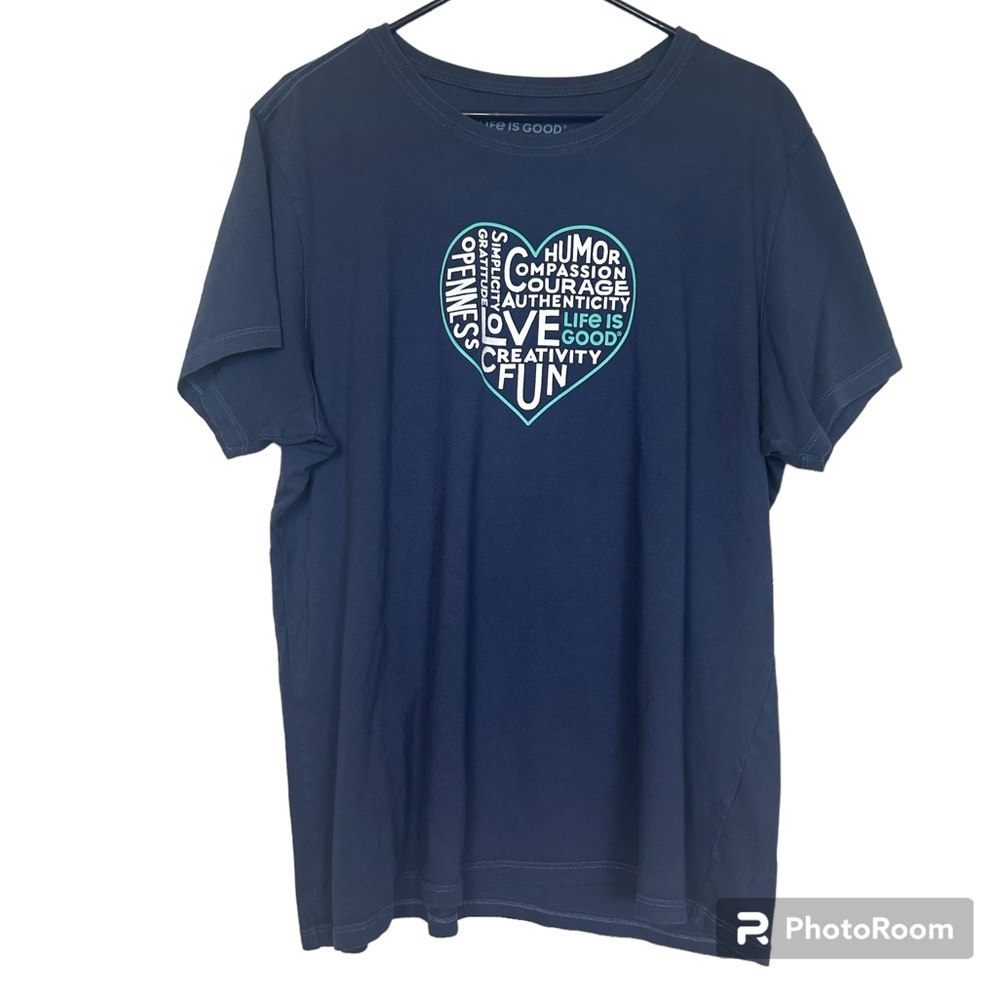 4/$25 Life is Good love heart t-shirt superpower love crusher tee